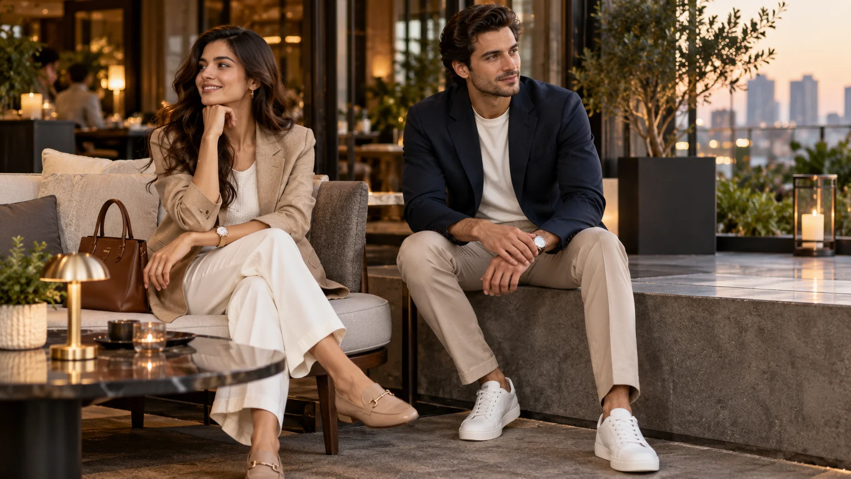 Smart casual outfit formulas with relaxed tailoring, neutral trousers, polished loafers and elevated basics for an unclear dress code