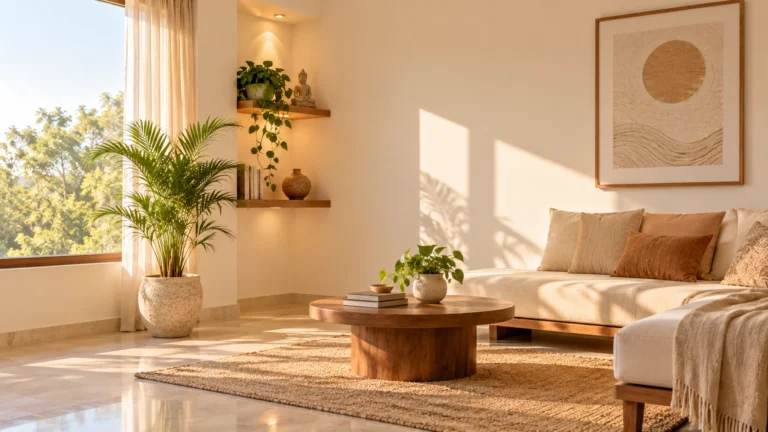 Decluttered northeast corner reflecting positive energy Vastu principles
