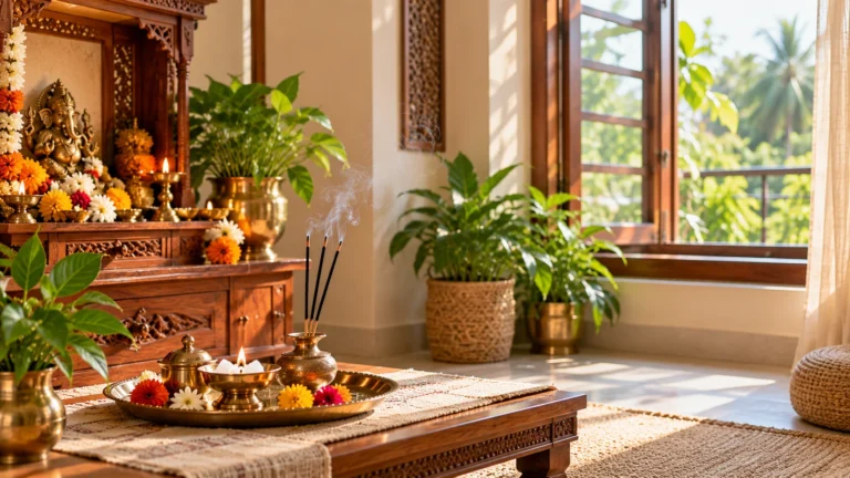 Safe incense and camphor setup near an open window with clear space around the flame